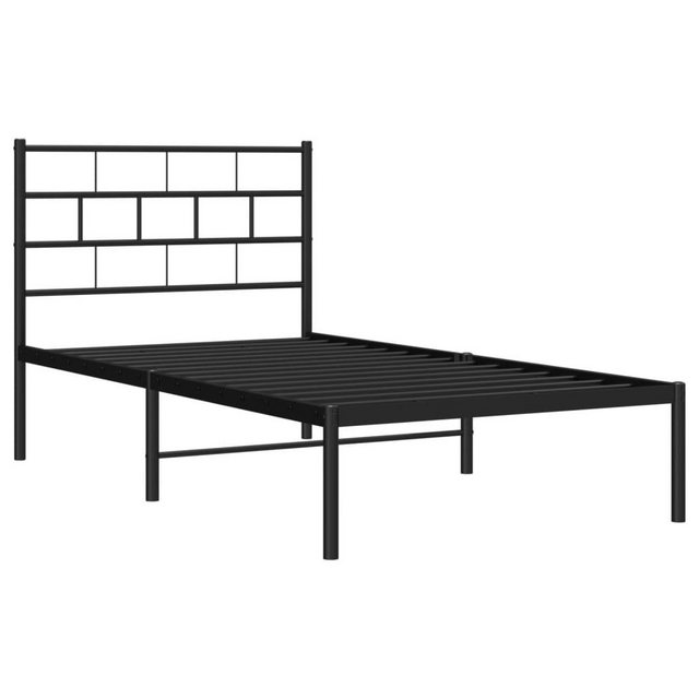 vidaXL Bettgestell Bettrahmen mit Kopfteil Metall Schwarz 90x200 cm Bett Be günstig online kaufen