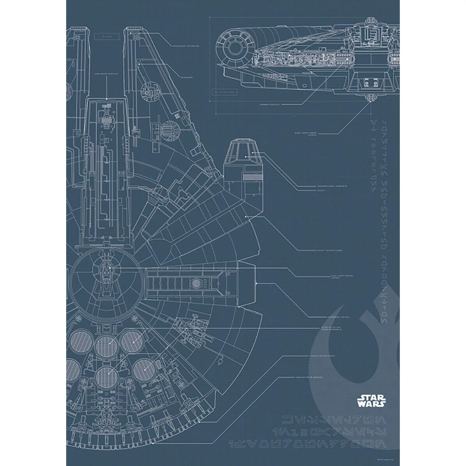 Komar Poster "Star Wars Blueprint Falcon", Star Wars, (1 St.), Kinderzimmer günstig online kaufen