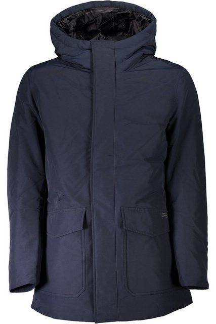 WOOLRICH Outdoorjacke Herrenjacke blau: Lange, warme Jacke mit Kapuze & Tas günstig online kaufen