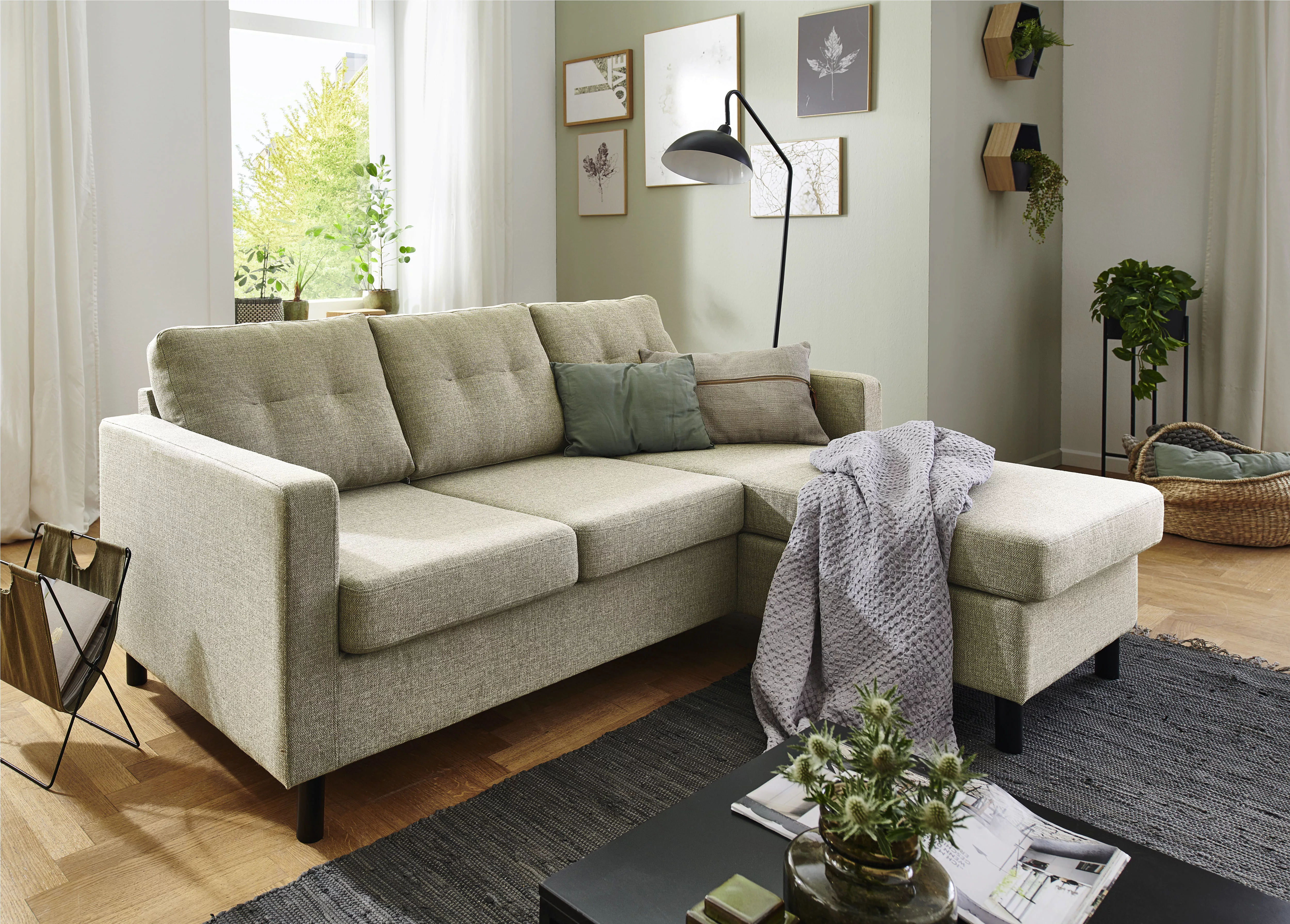 ATLANTIC home collection Ecksofa "Tea L-Form", Ecksofa, frei im Raum stellb günstig online kaufen