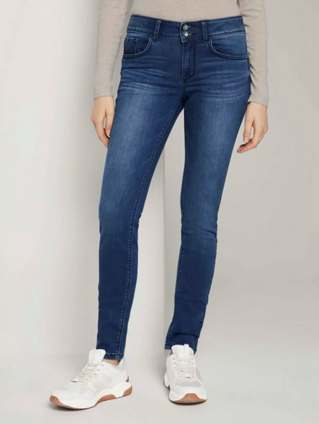 TOM TAILOR Skinny-fit-Jeans "Alexa Skinny", mit Doppelknopf-Verschluss günstig online kaufen