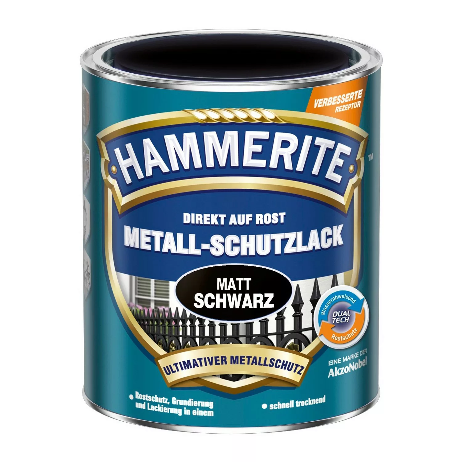 Hammerite Metall-Schutzlack Schwarz matt 250 ml günstig online kaufen
