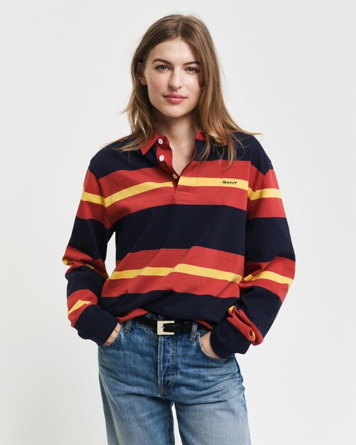 Gant Langarm-Poloshirt MULTISTRIPE HEAVY RUGGER mit bunten Streifen, unisex günstig online kaufen