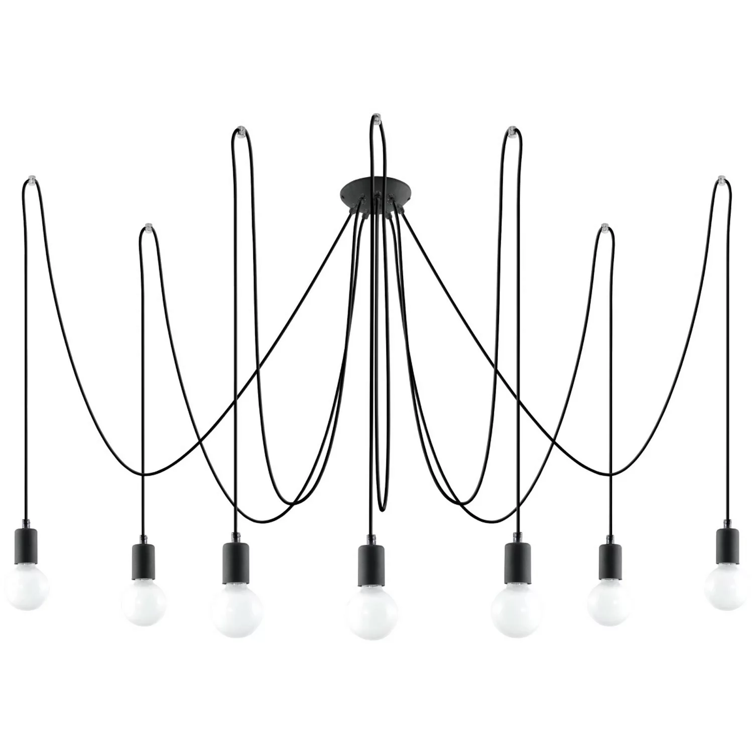 Sollux Lighting Kronleuchter Edison 7 Schwarz günstig online kaufen