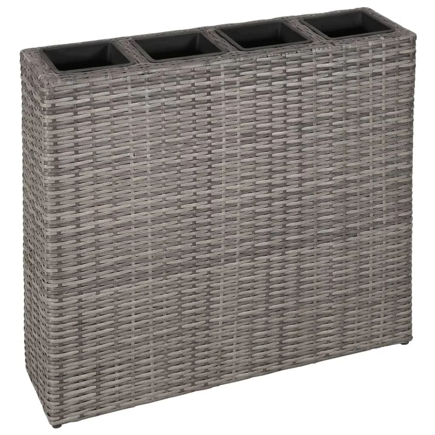 Garten-hochbeet Mit 4 Töpfen 2 Stk. Poly Rattan Grau günstig online kaufen