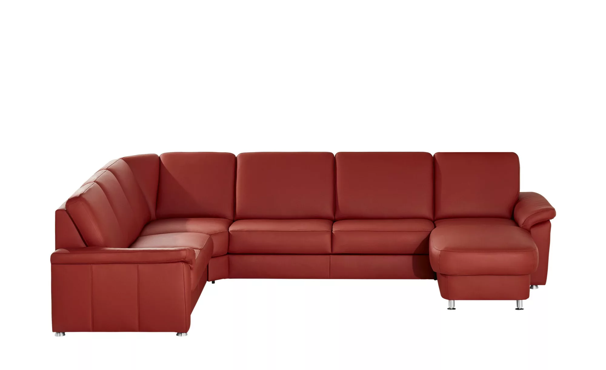 meinSofa Wohnlandschaft Leder Carolin ¦ rot ¦ Maße (cm): B: 330 H: 91 T: 24 günstig online kaufen