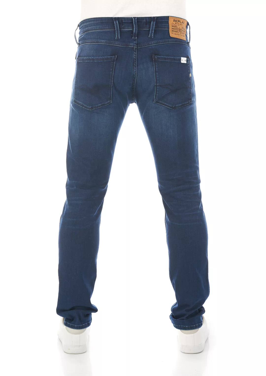 Replay Herren Jeans Anbass - Slim Fit - Blau - Medium Blue günstig online kaufen