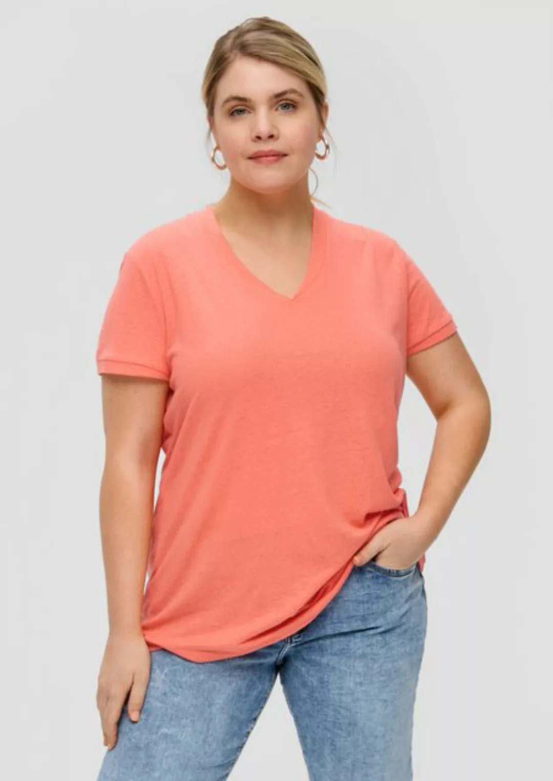 QS Kurzarmshirt T-Shirt aus Leinenmix günstig online kaufen