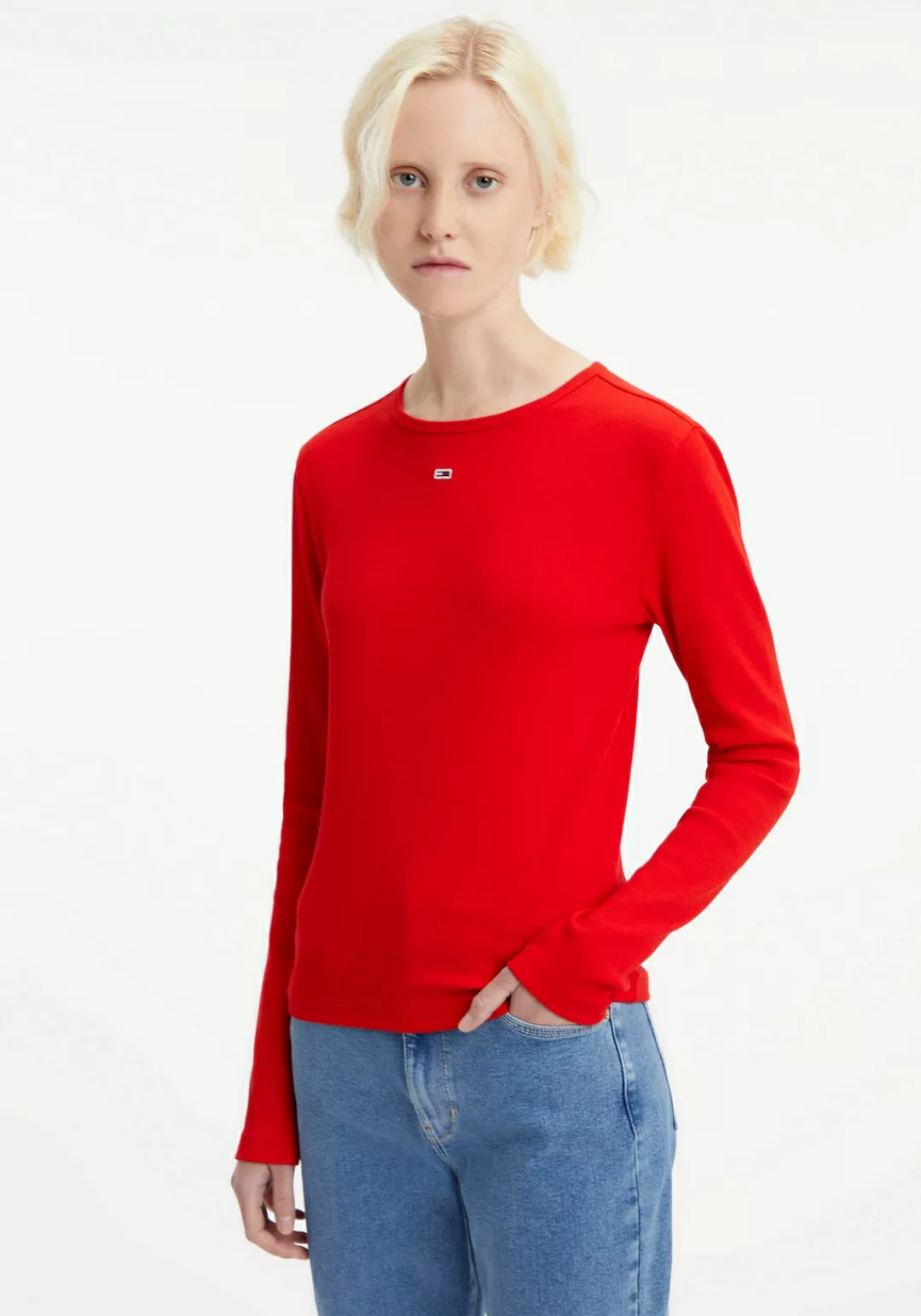 Tommy Jeans Langarmshirt "TJW BBY ESSENTIAL RIB LS", mit Tommy Jeans Logo-F günstig online kaufen