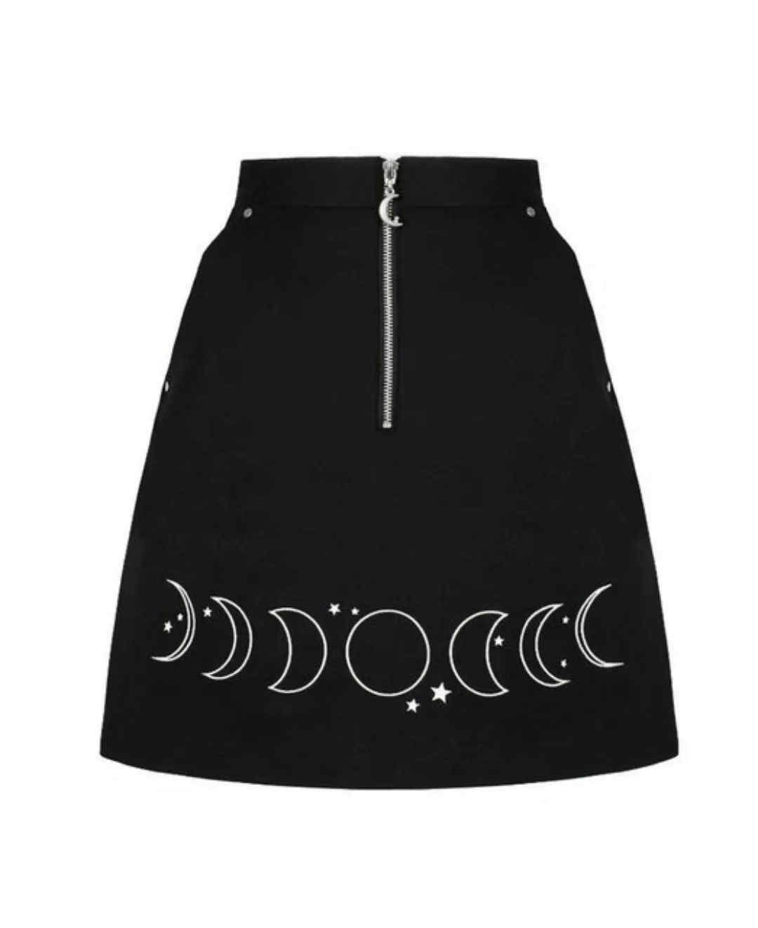Hell Bunny Bleistiftrock Phaze Skirt Bestickt Mondphasen Gothic Lunar Mond günstig online kaufen