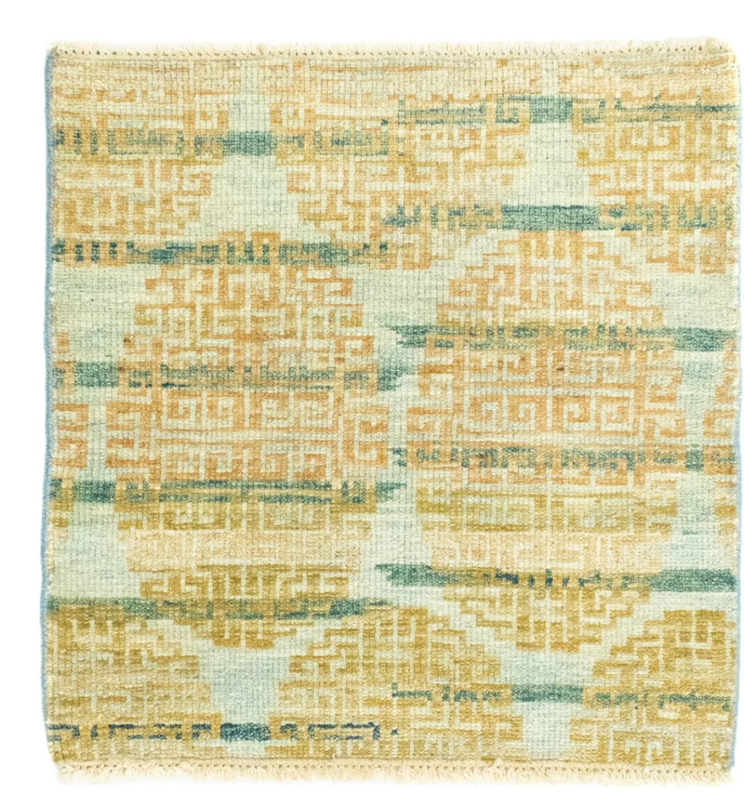 morgenland Wollteppich »Designer Teppich handgeknüpft gold«, quadratisch, h günstig online kaufen