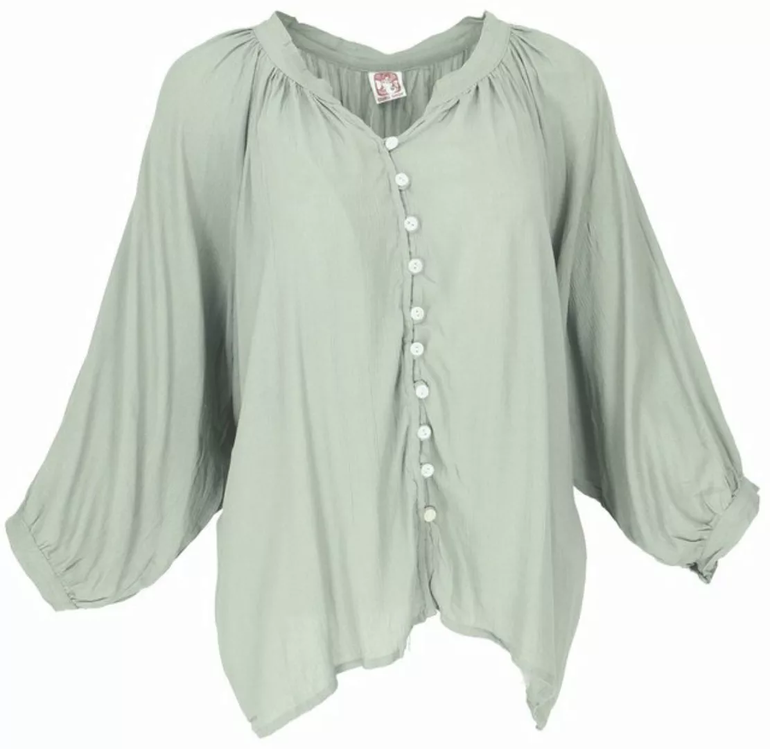 Guru-Shop Longbluse Luftige Boho Bluse, Oversize Hemdbluse,.. günstig online kaufen