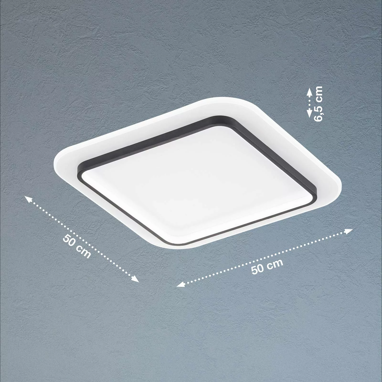 LED-Deckenleuchte Blithe, 50x50cm Quadrat günstig online kaufen
