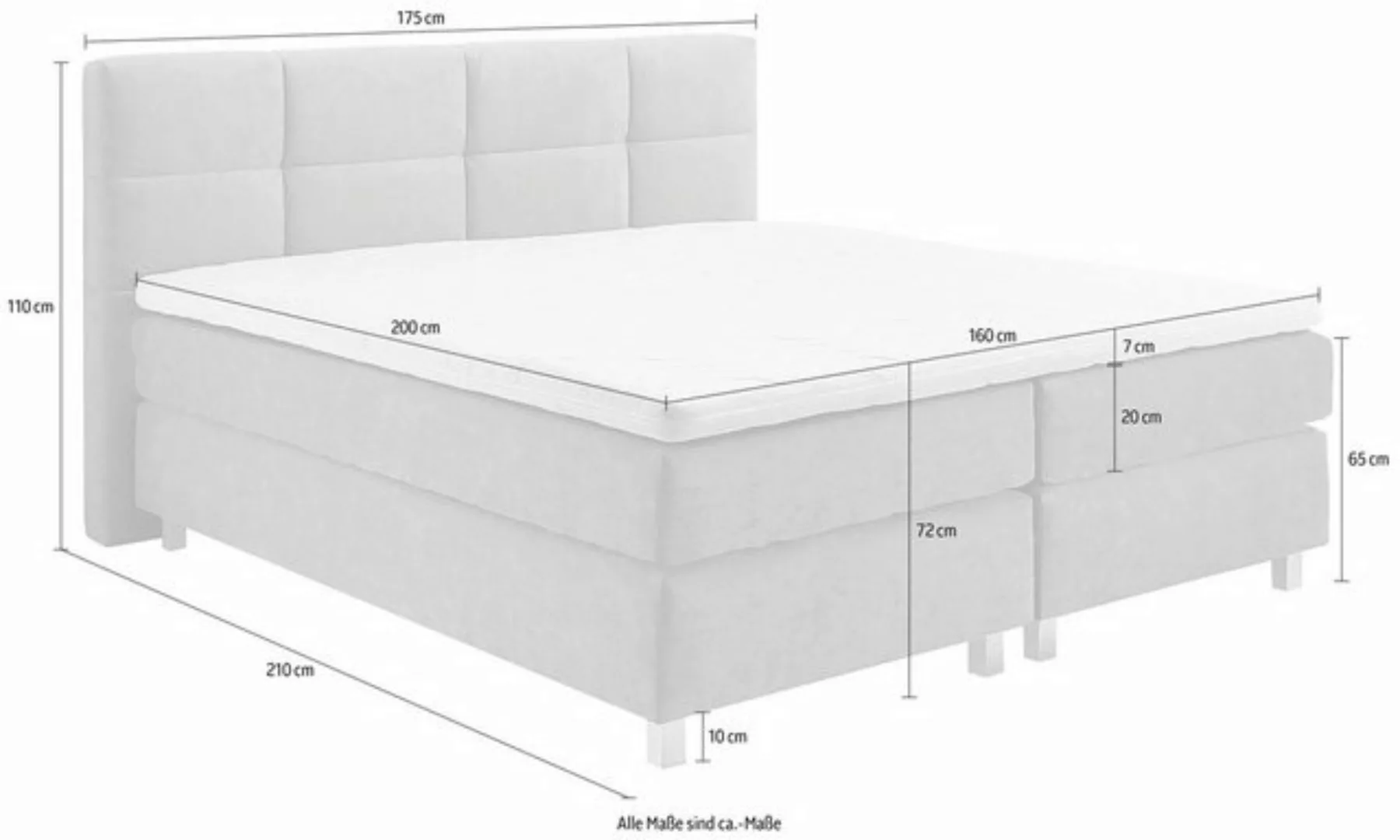 Westfalia Schlafkomfort Boxspringbett, wahlweise mit Kaltschaum-Topper, 2 M günstig online kaufen