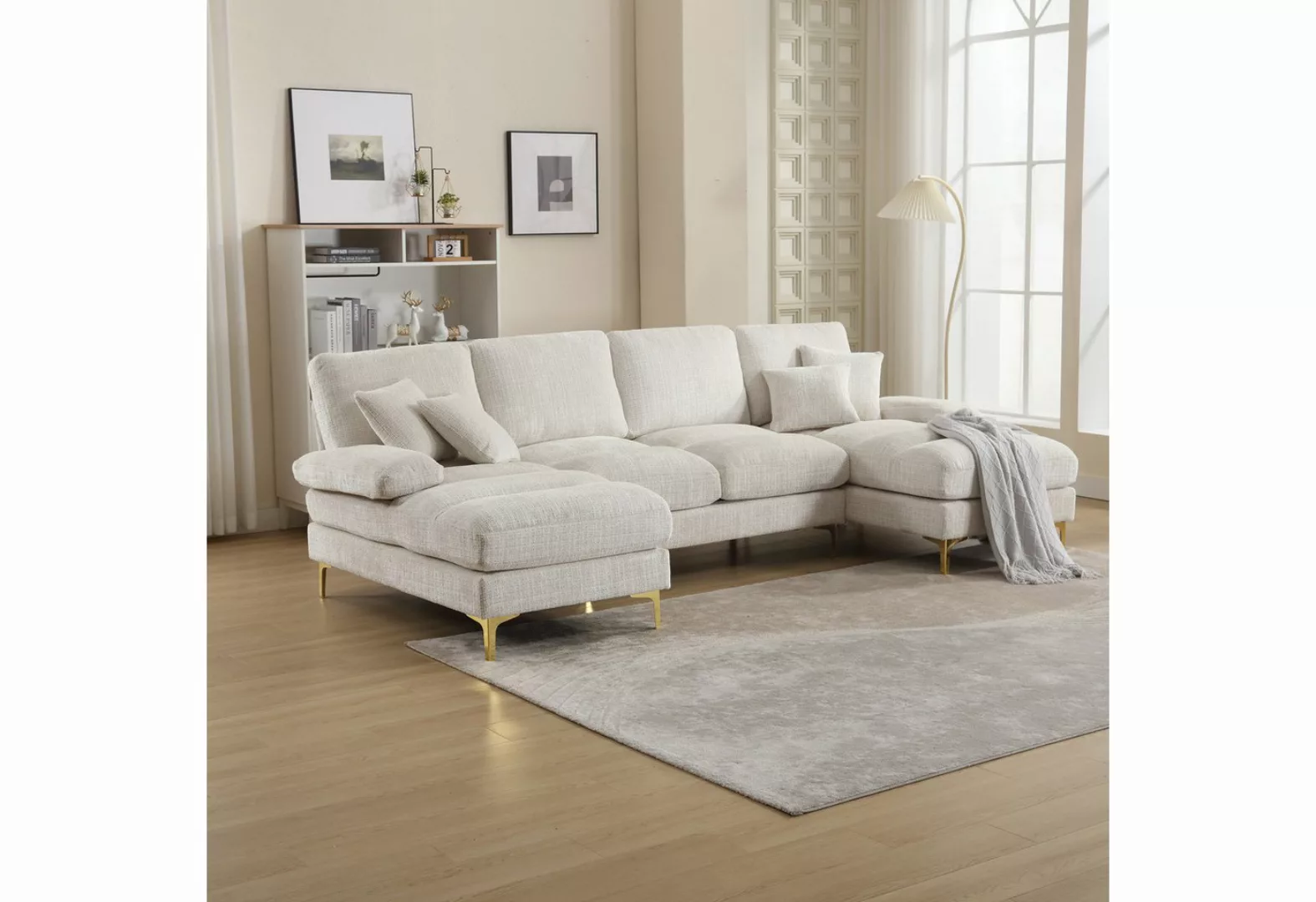 AUKWIK Loungesofa 272x136x88 cm (LxBxH), frei Kombination, 4-6 Personen, (2 günstig online kaufen