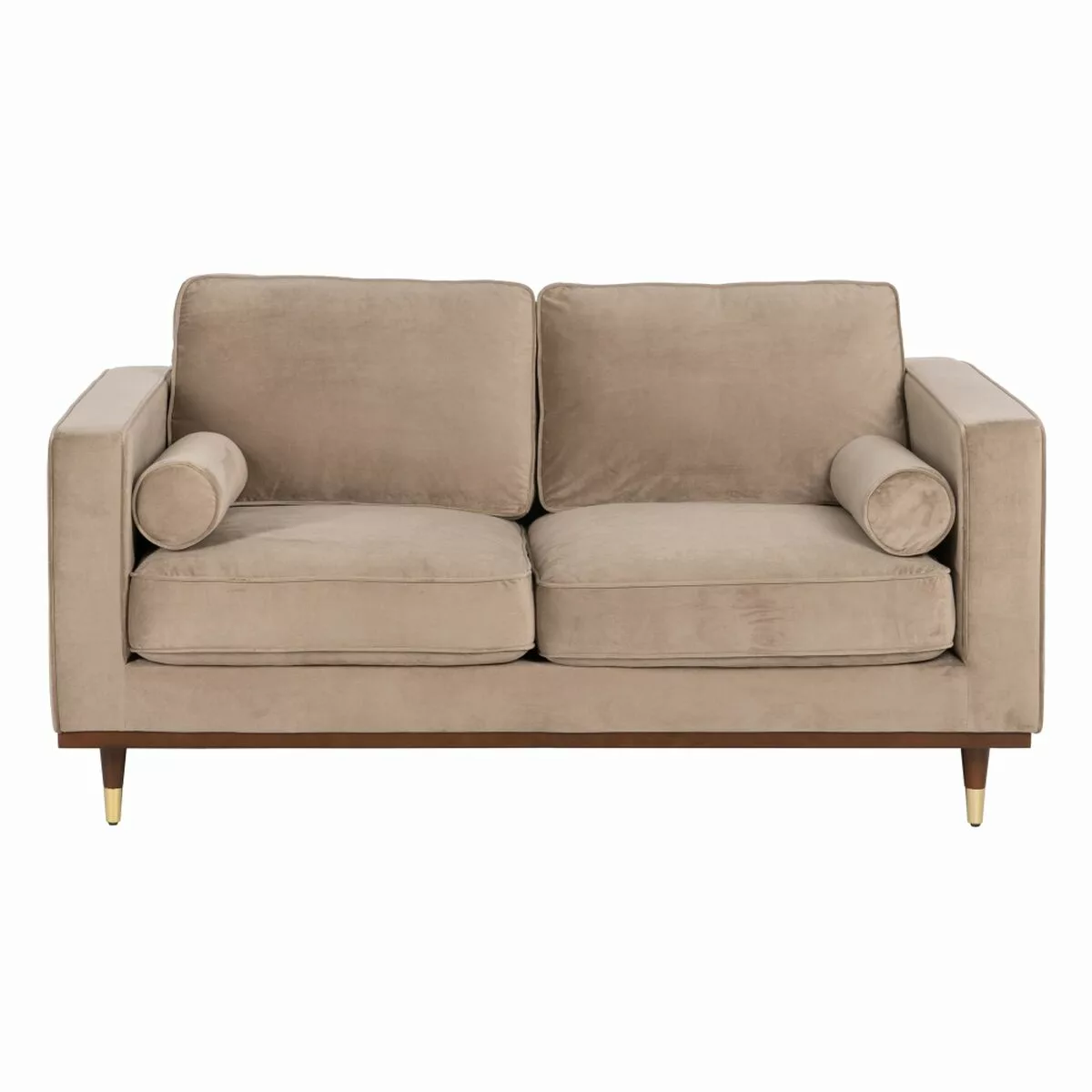 Sofa 172 X 89 X 91 Cm Champagner Synthetische Stoffe Holz Samt günstig online kaufen