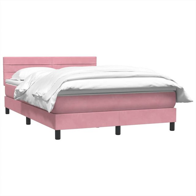 vidaXL Bett Boxspringbett mit Matratze Rosa 160x210 cm Samt günstig online kaufen