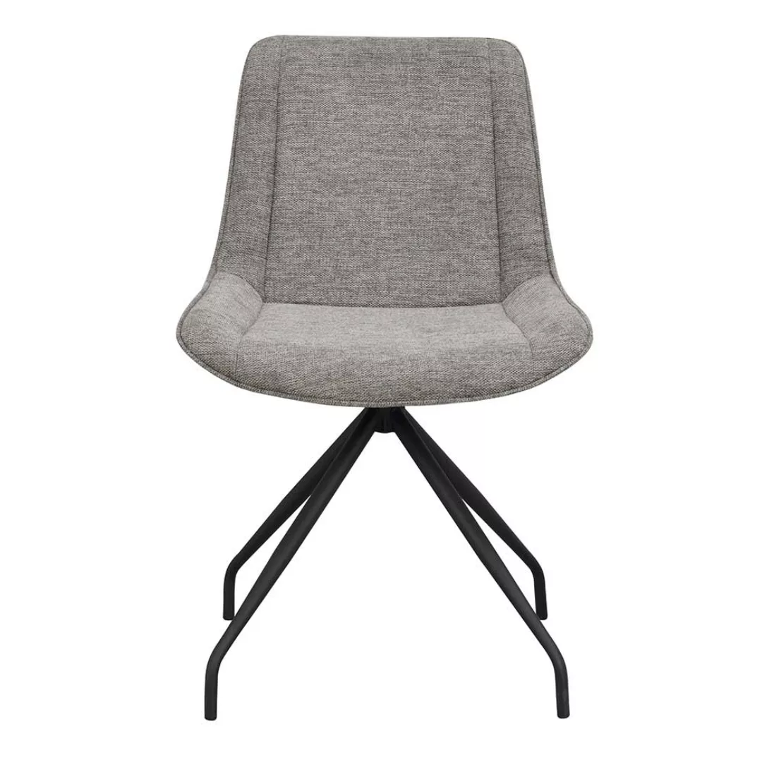 Esstisch Stühle in Grau Webstoff drehbar (2er Set) günstig online kaufen