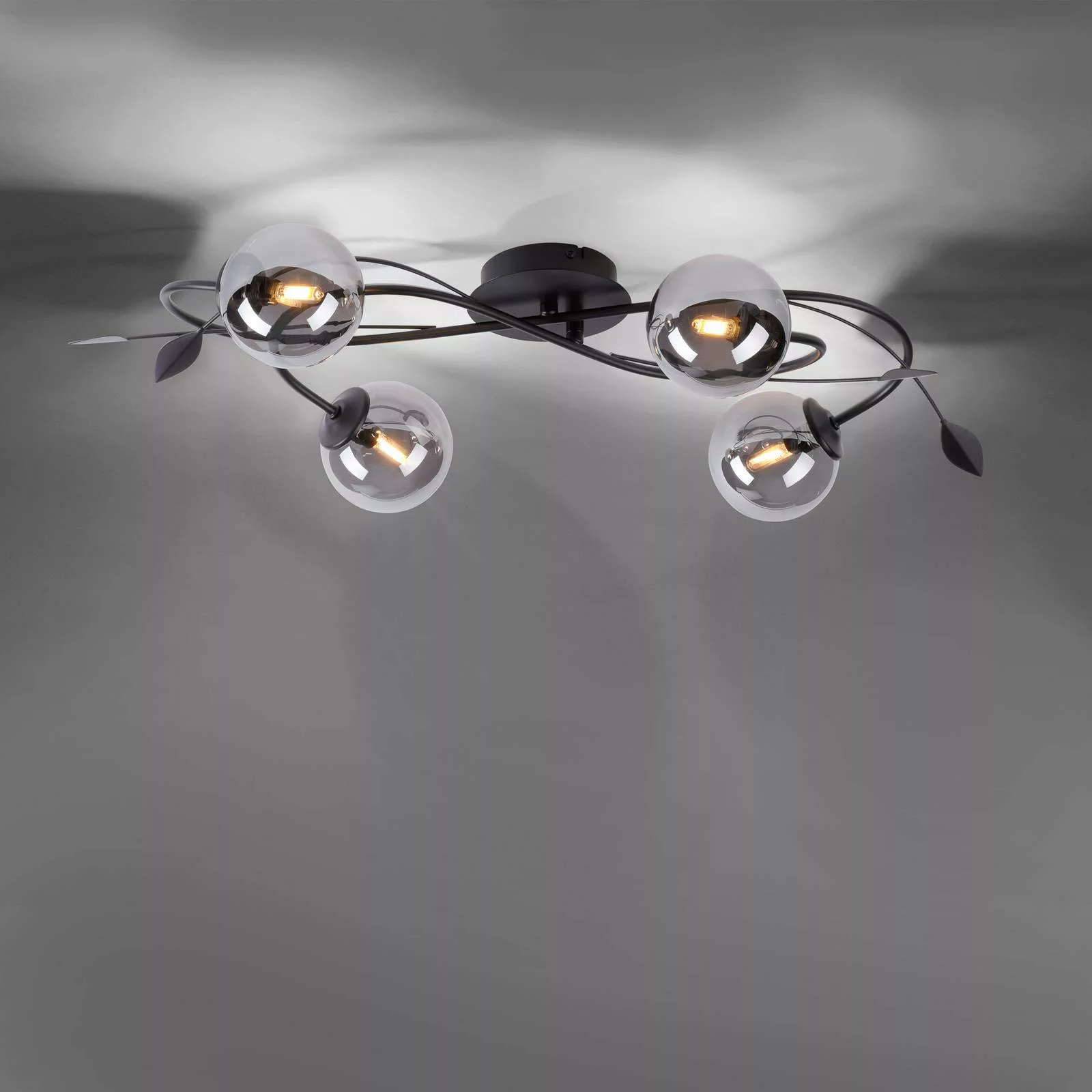 LED Deckenleuchte Widow in Schwarz 4x 3W 1200lm G9 günstig online kaufen