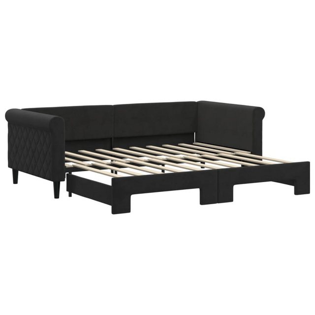 vidaXL Gästebett Gästebett Tagesbett Ausziehbar Schwarz 90x190 cm Samt Bett günstig online kaufen