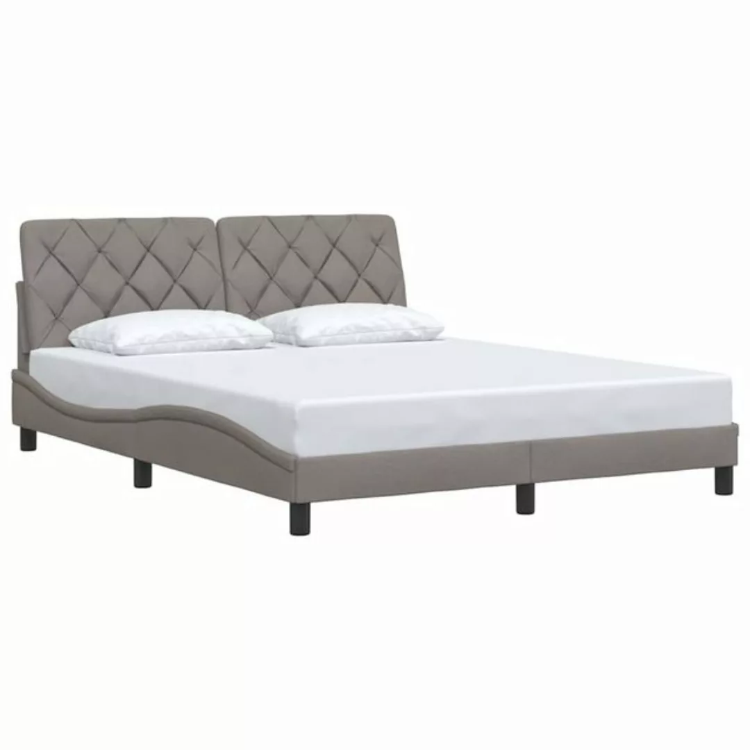 vidaXL Bett Bettgestell ohne Matratze Taupe 160x200 cm Stoff günstig online kaufen