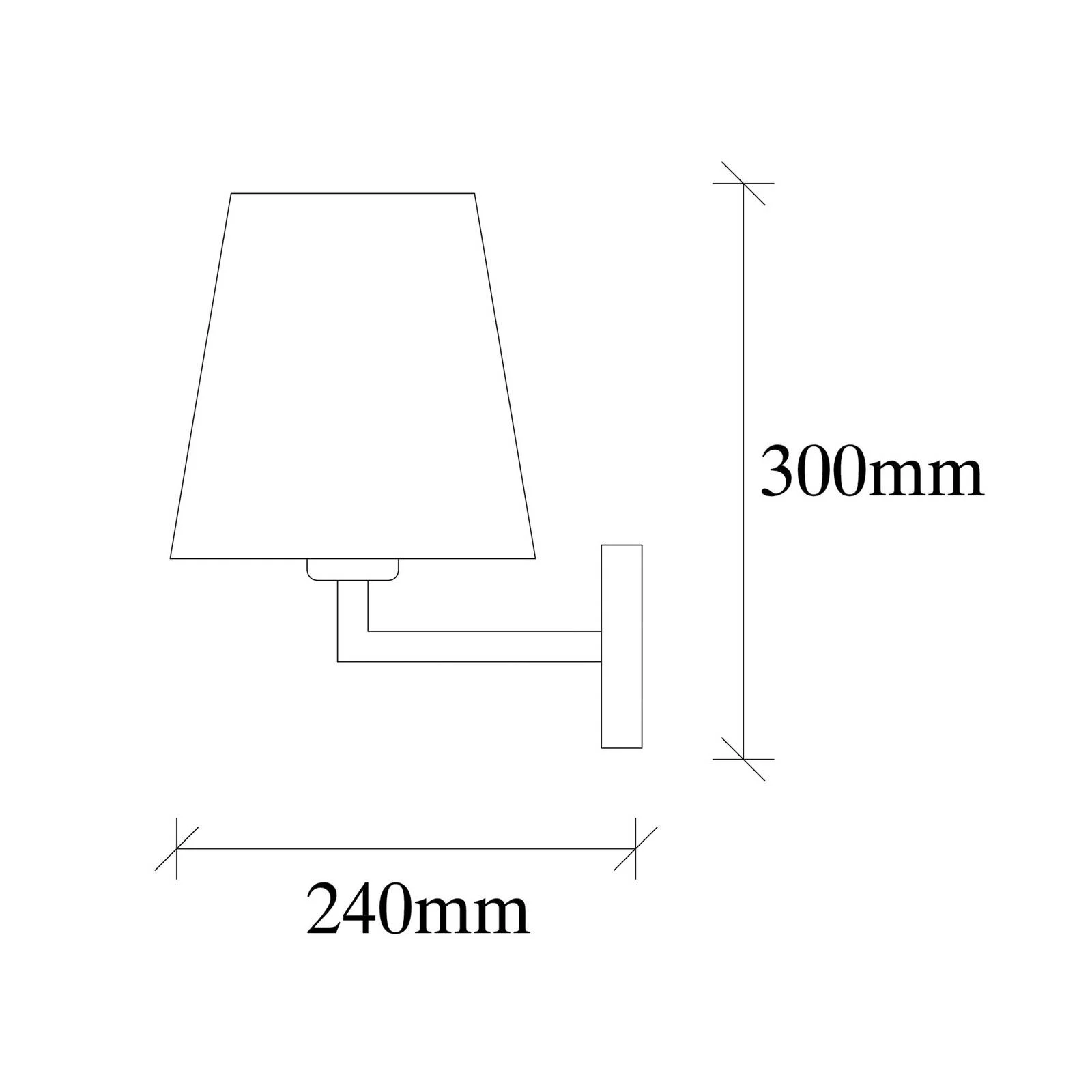 Wandlampe Profil 4659, schwarz, weißer Stoffschirm günstig online kaufen