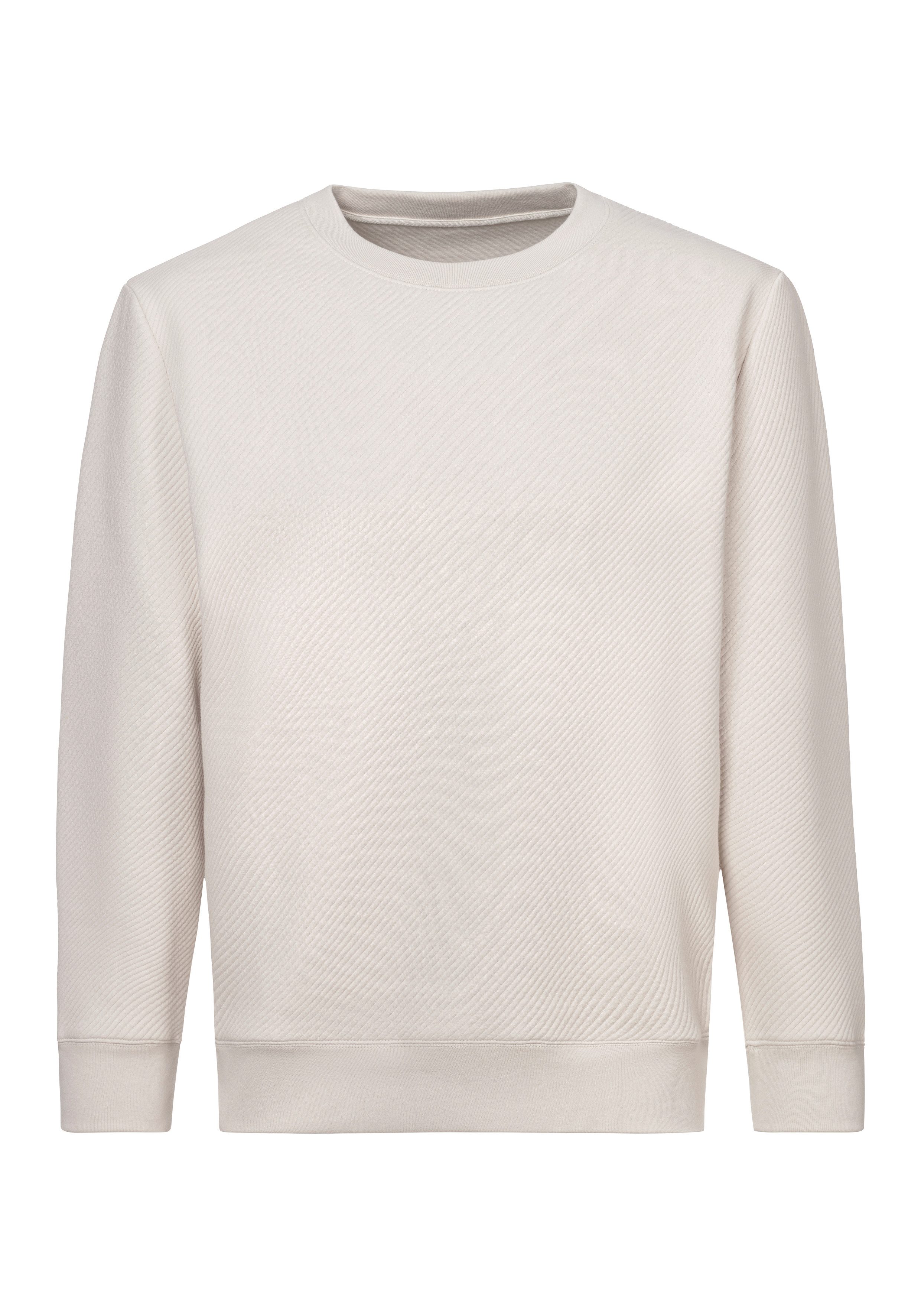 John Devin Sweatshirt, Langarm, Pullover mit Struktur, Rundhals, Baumwollmi günstig online kaufen