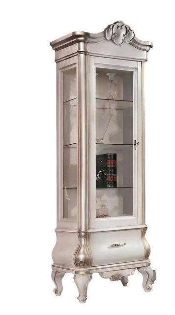 Xlmoebel Vitrine Eleganter Holzschrank mit Glas - Traditioneller weißer Möb günstig online kaufen