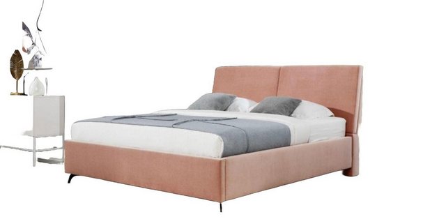 JVmoebel Bett, Bett Rosa Schlafzimmer Holz Möbel Textil Design Hotel Betten günstig online kaufen