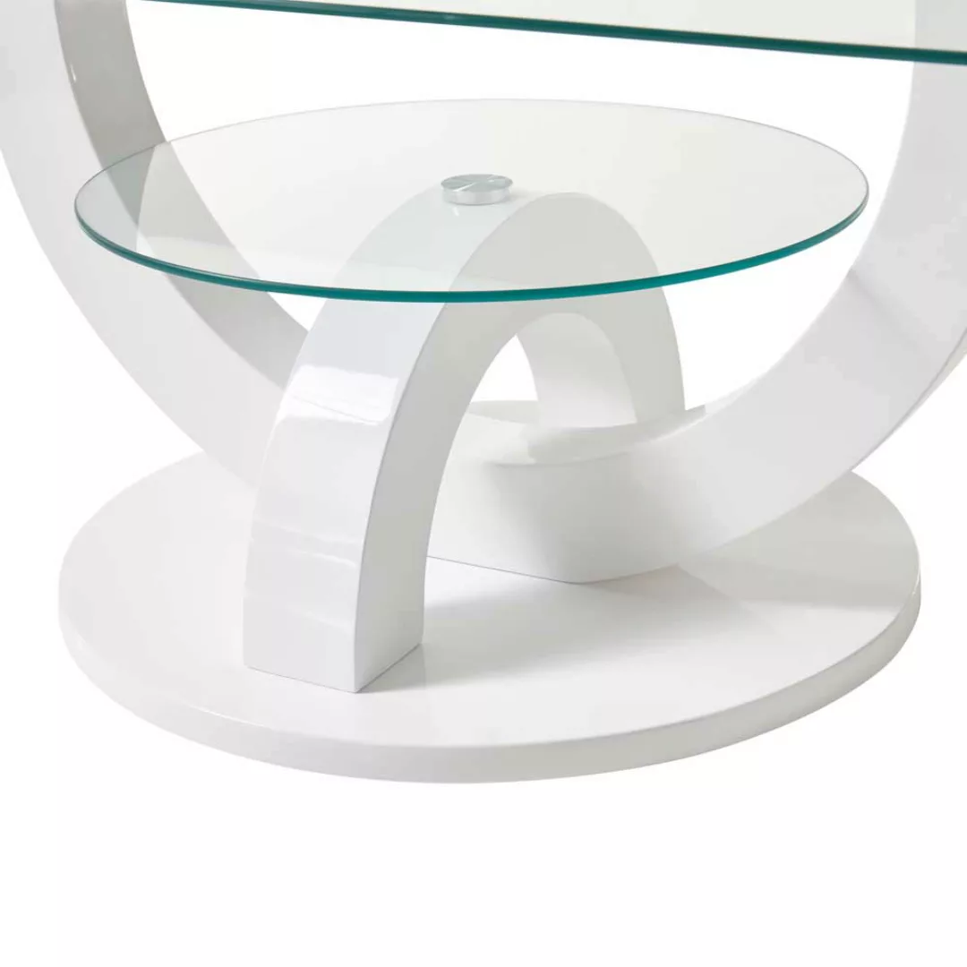 Wohnzimmer Design Tisch in Weiß ovaler Tischplatte günstig online kaufen