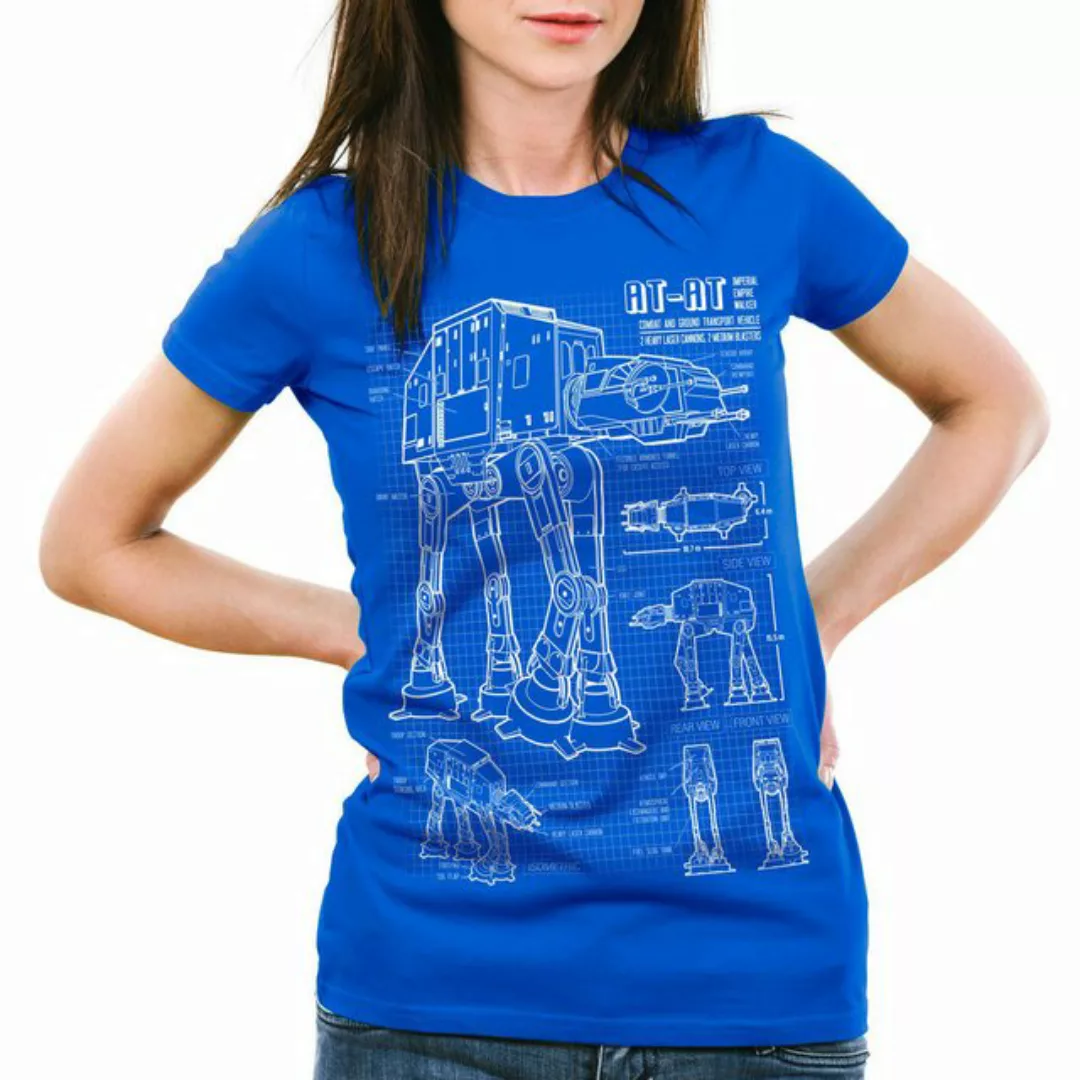 style3 T-Shirt AT-AT blaupause walker star krieg wars imperium der sterne v günstig online kaufen