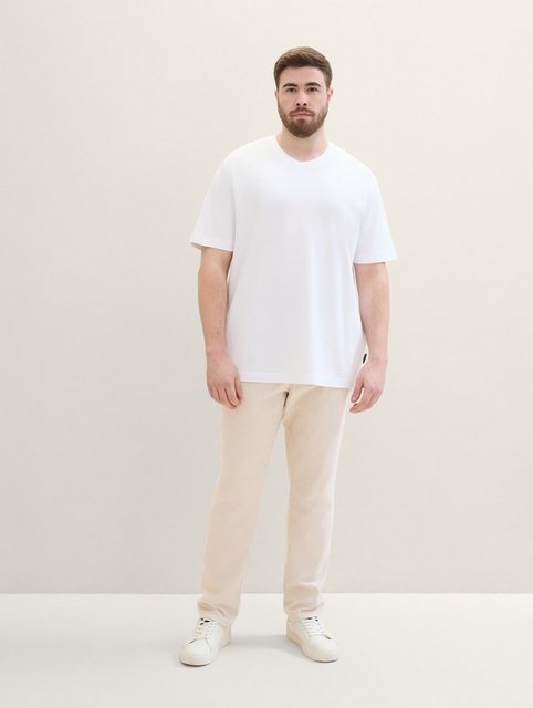 TOM TAILOR PLUS Chinohose Plus - Regular Chino mit Leinen günstig online kaufen