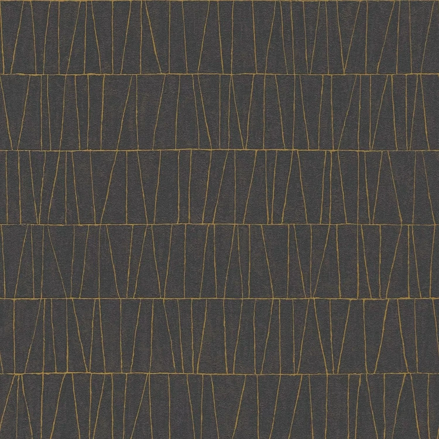 Bricoflor Tapete Schwarz Gold im Art Déco Stil Metallic Vliestapete Geometr günstig online kaufen