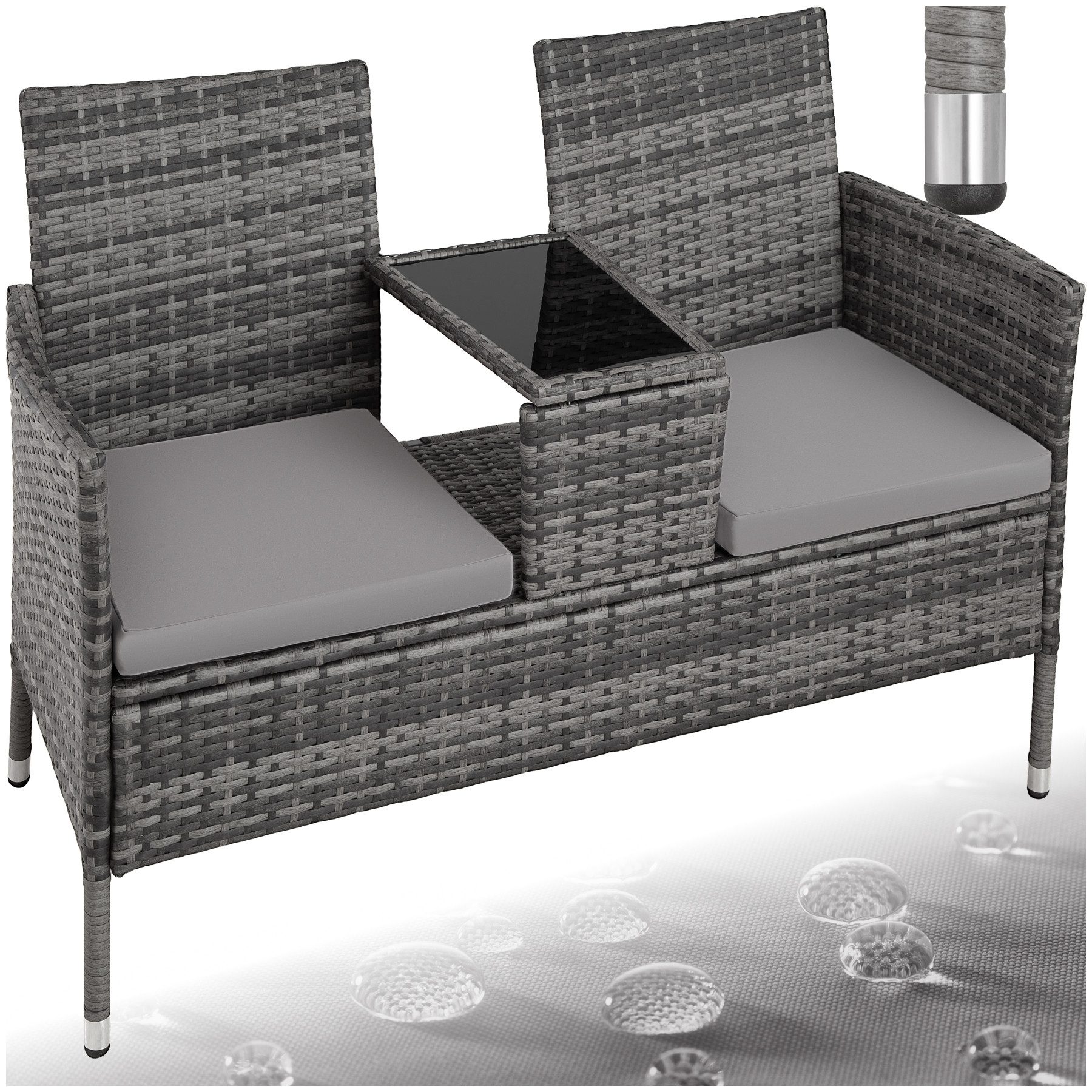 tectake Rattanstuhl Rattan Gartensitzbank (Set., 1 günstig online kaufen