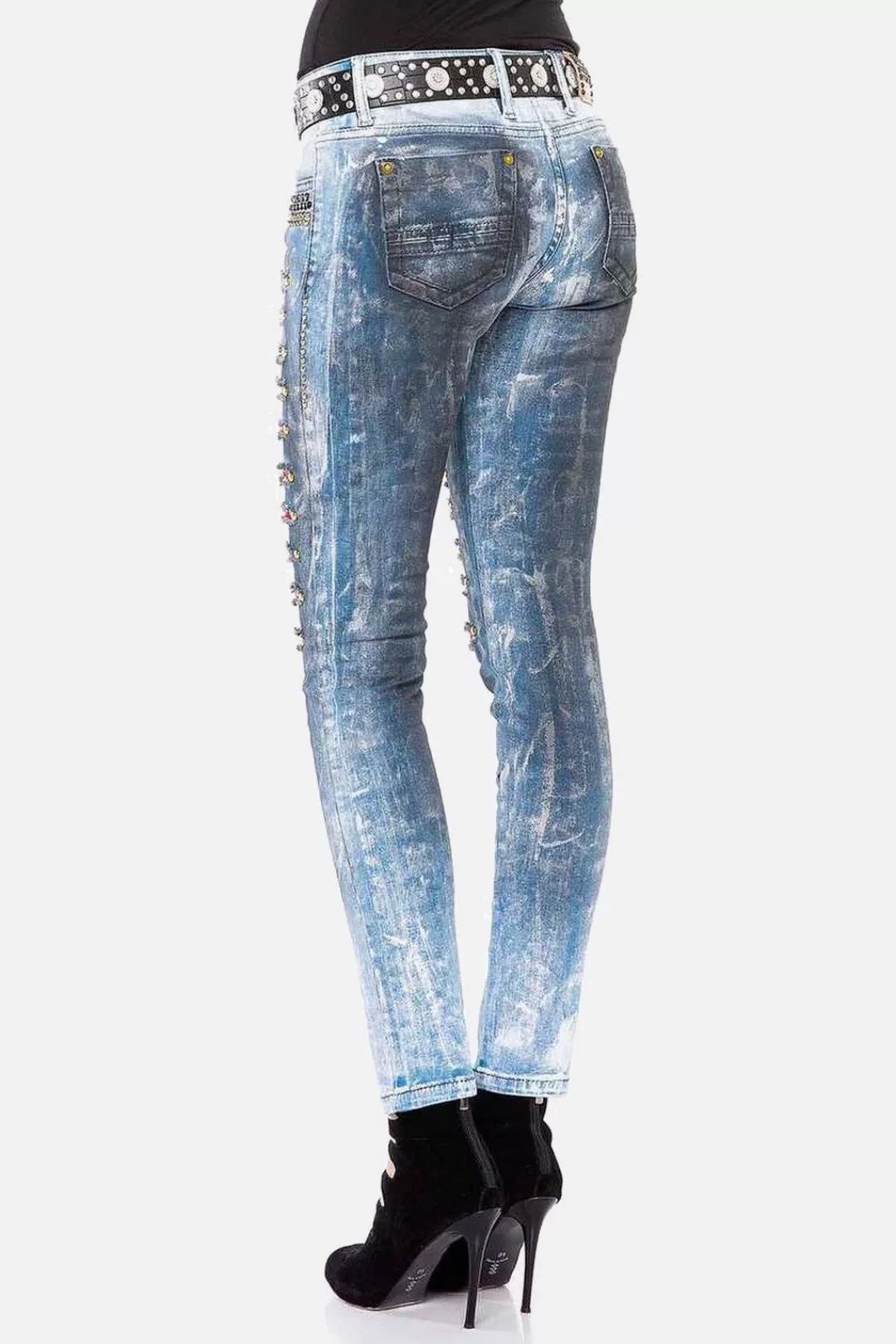 Cipo & Baxx Slim-fit-Jeans "Jeans", mit Nietenbesatz, WD-375 günstig online kaufen