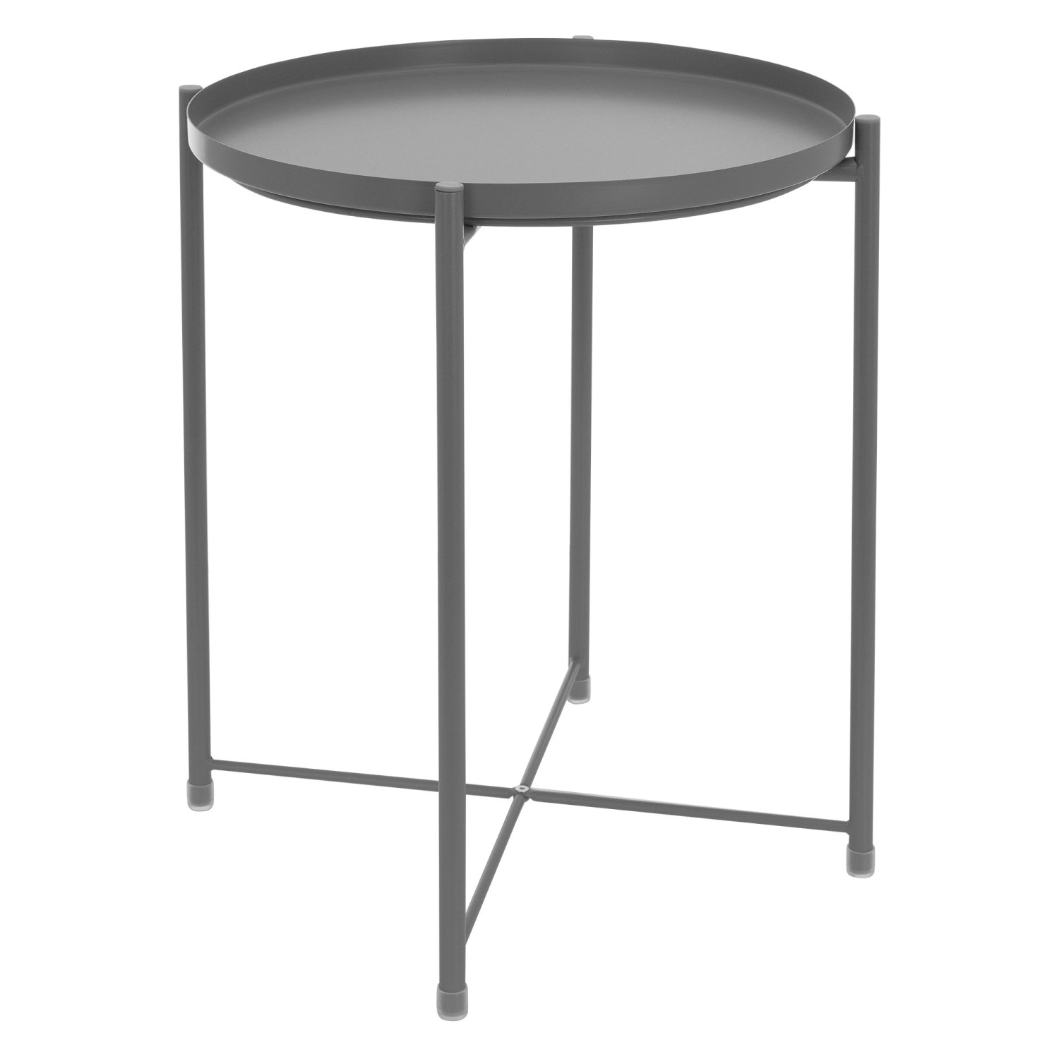 ML-Design Beistelltisch Rund 45xH52 cm mit Abnehmbarem Tablett aus Metall G günstig online kaufen