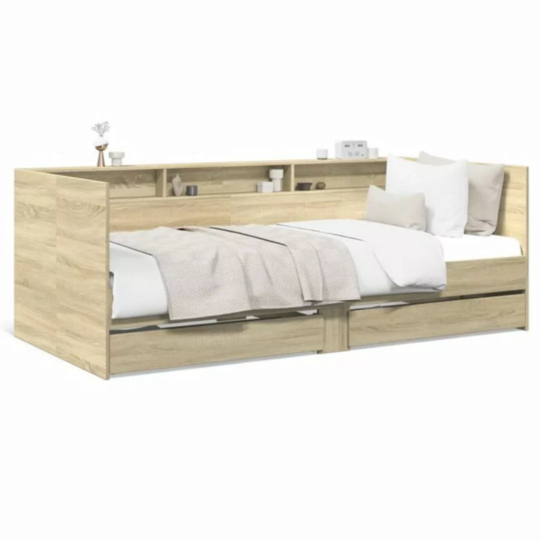 vidaXL Bettgestell Tagesbett mit Schubladen Sonoma-Eiche 90x190 cm Holzwerk günstig online kaufen