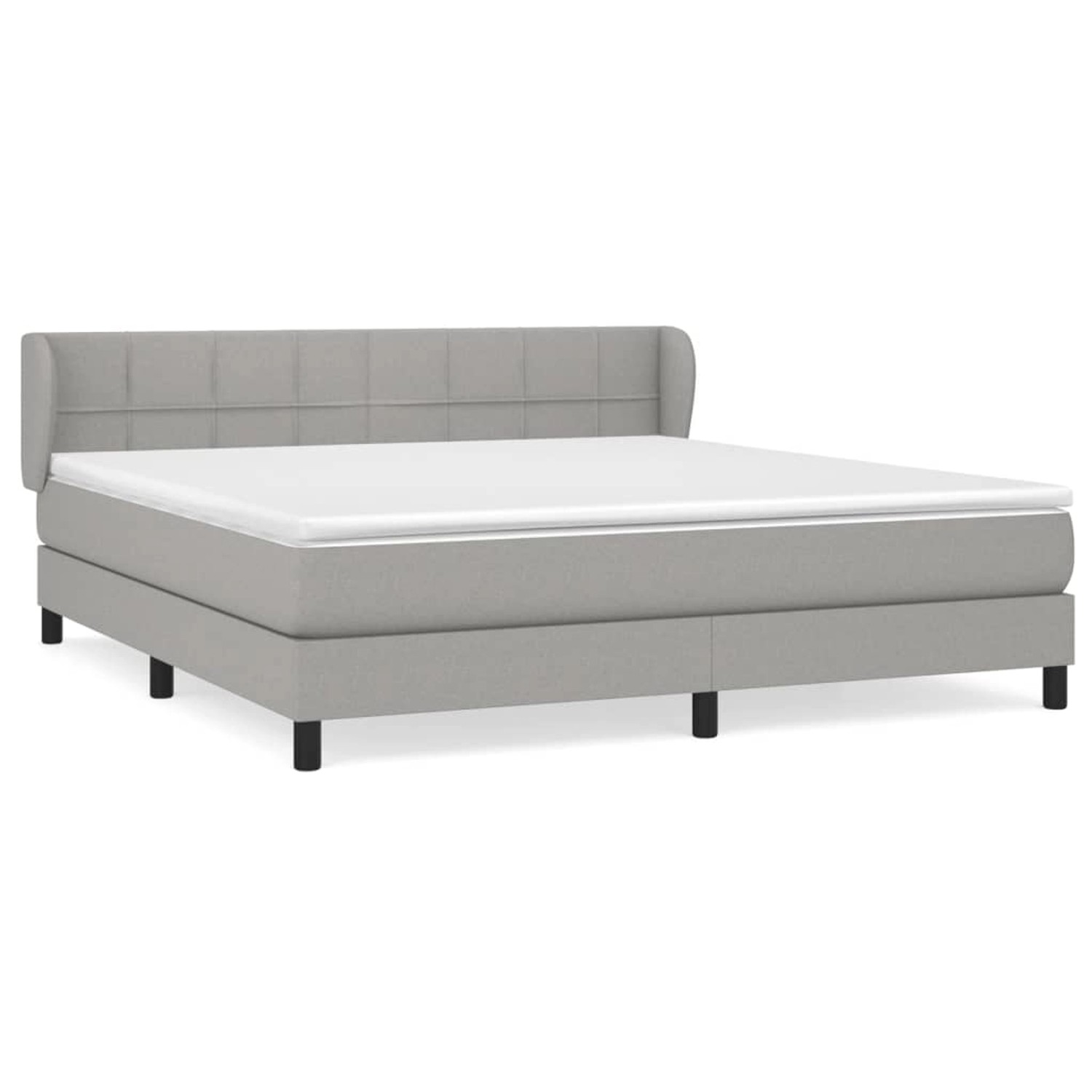 vidaXL Boxspringbett Boxspringbett mit Matratze Hellgrau 180x200 cm Stoff B günstig online kaufen