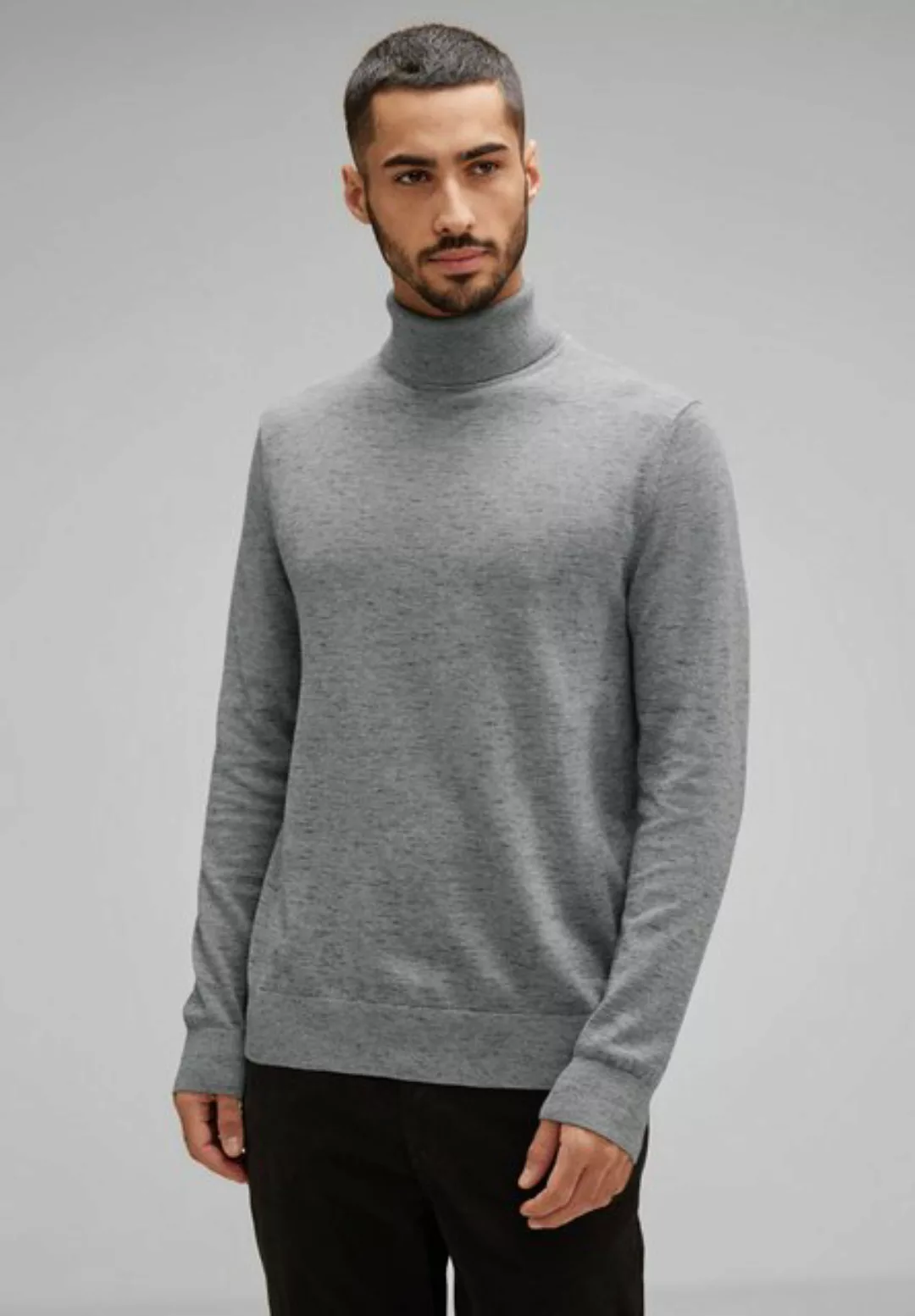 STREET ONE MEN Rollkragenpullover, in Melange Optik günstig online kaufen