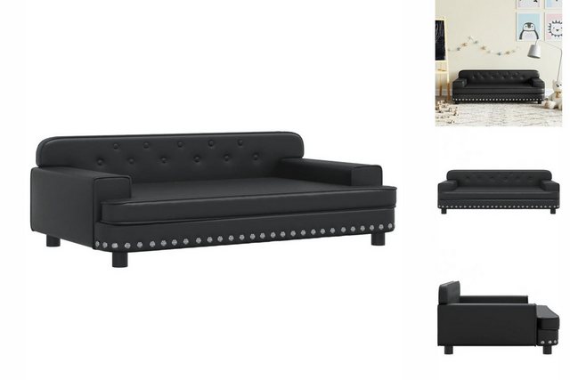 vidaXL Kindersofa Kindersofa Schwarz 90x53x30 cm Kunstleder Kindercouch Kin günstig online kaufen