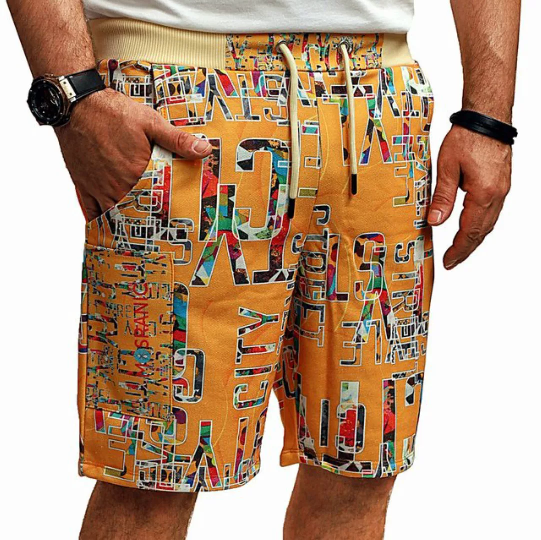 RMK Shorts Herren Short Sweatshorts kurze Hose Sommer Bermuda mit Print Ela günstig online kaufen