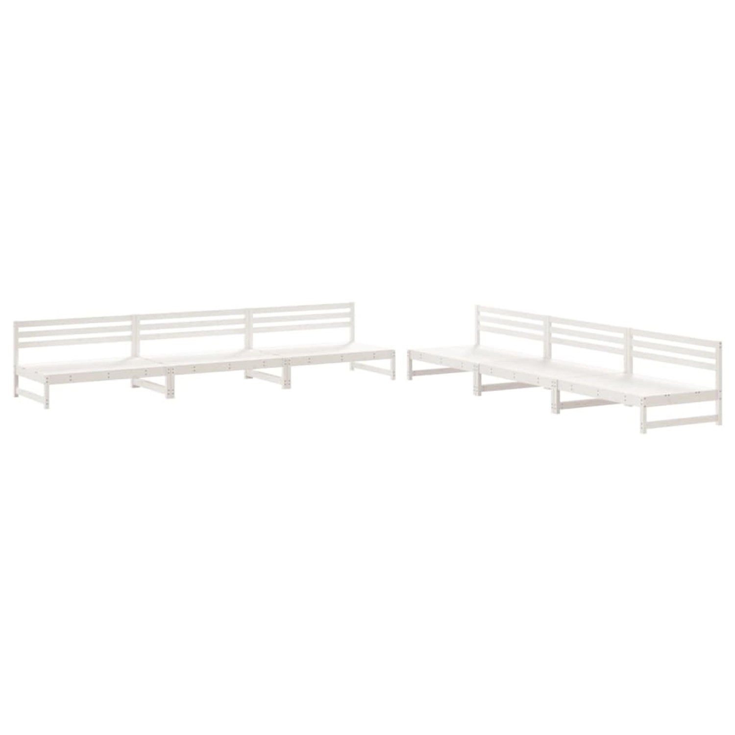 vidaXL 6-Tlg Garten-Lounge-Set Weiß Massivholz Kiefer 3186607 günstig online kaufen