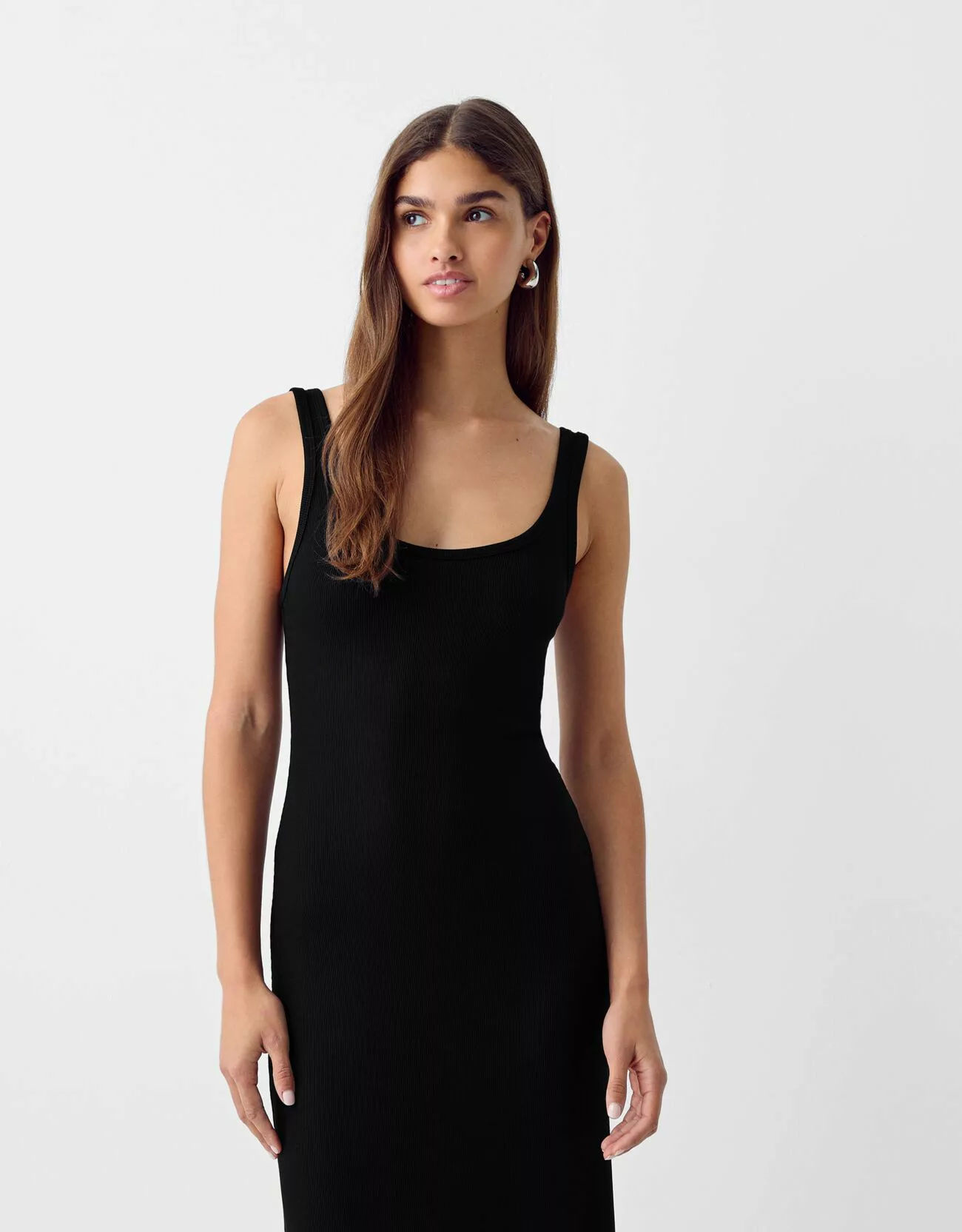 Bershka Trägerkleid Mit Patentmuster Damen Xs Schwarz günstig online kaufen