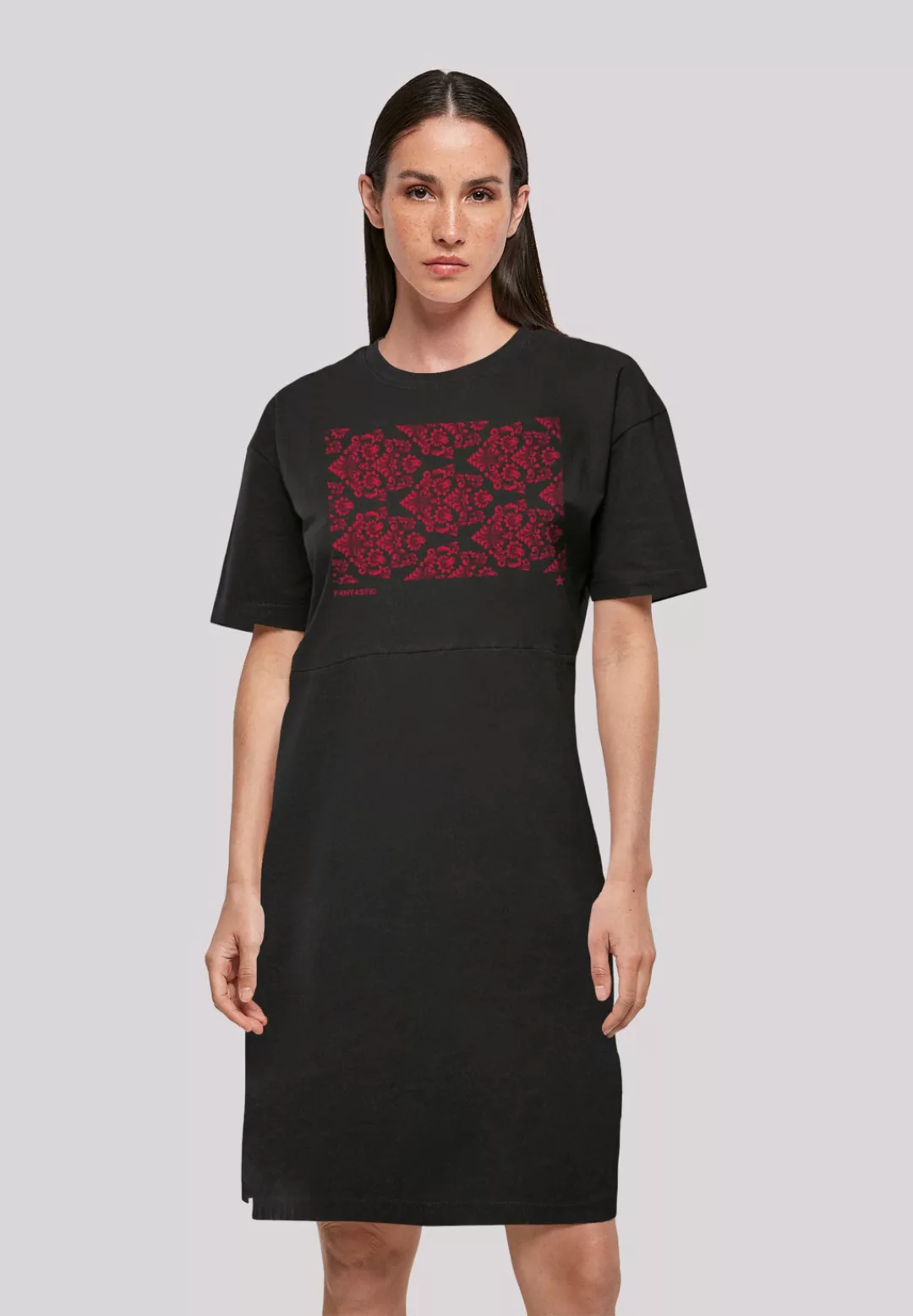 F4NT4STIC Shirtkleid "Muster Blumen Rot", Print günstig online kaufen