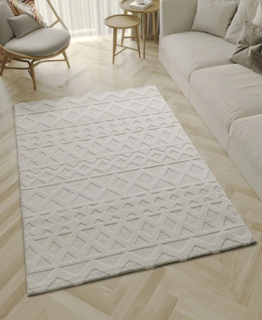 the carpet Teppich »Elio«, rechteckig, moderner Wohnzimmer Teppich hohe Flo günstig online kaufen