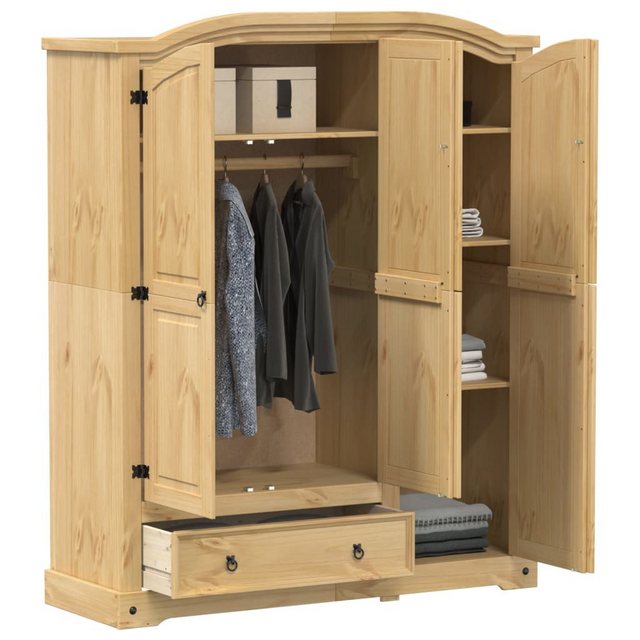 vidaXL Kleiderschrank Kleiderschrank Corona 151,5x52x186 cm Massivholz Kief günstig online kaufen