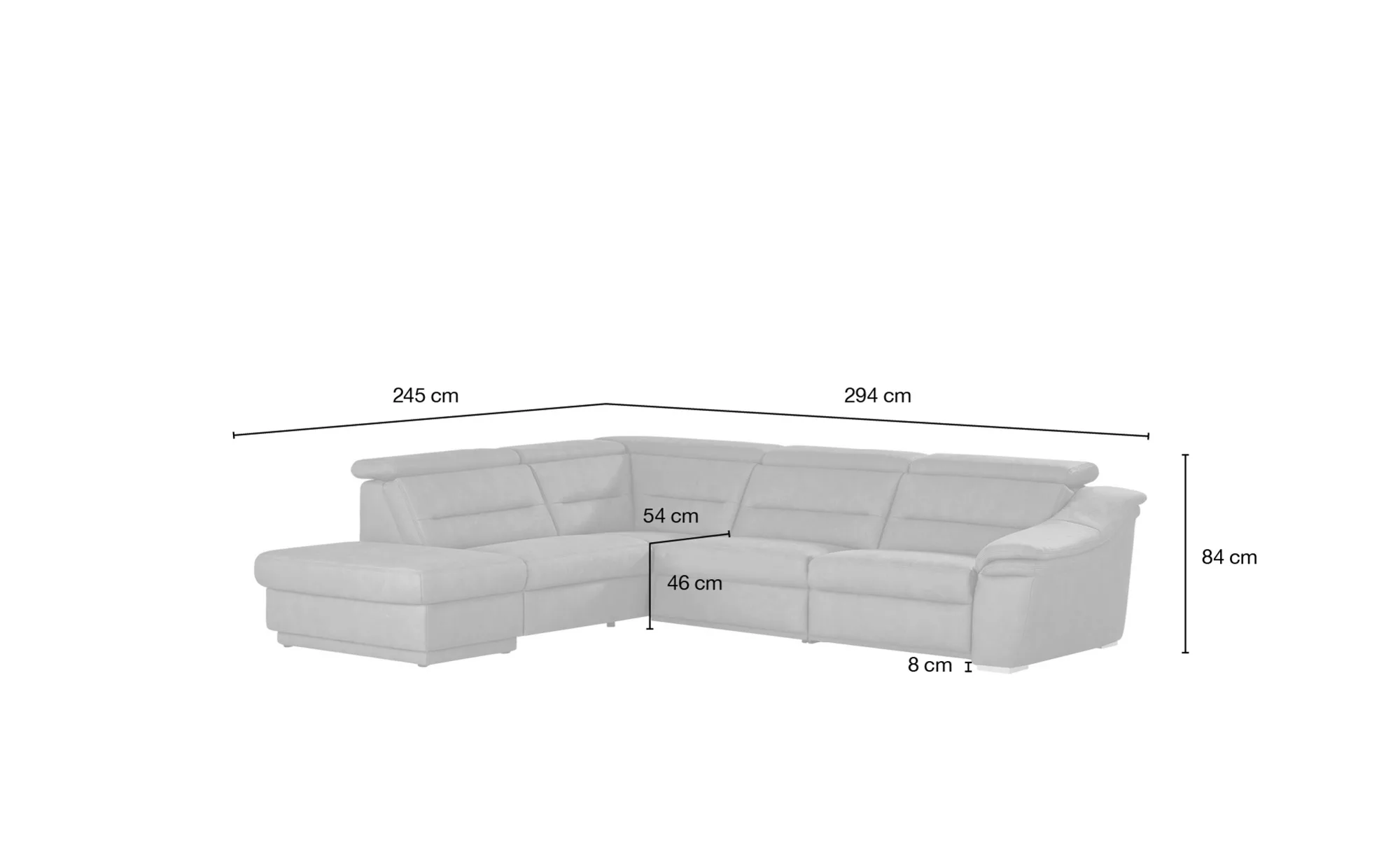 meinSofa Ecksofa  Ivonne-S ¦ rot ¦ Maße (cm): B: 294 H: 84 T: 245 Polstermö günstig online kaufen