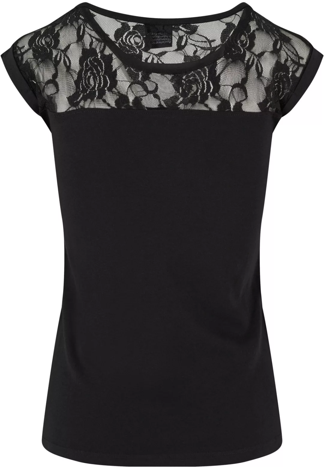 URBAN CLASSICS Kurzarmshirt "Urban Classics Damen Ladies Top Laces Tee", (1 günstig online kaufen