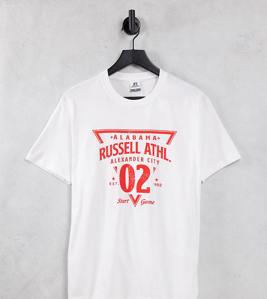 Russell Athletic – T-Shirt in Weiß mit Rundhalsausschnitt günstig online kaufen