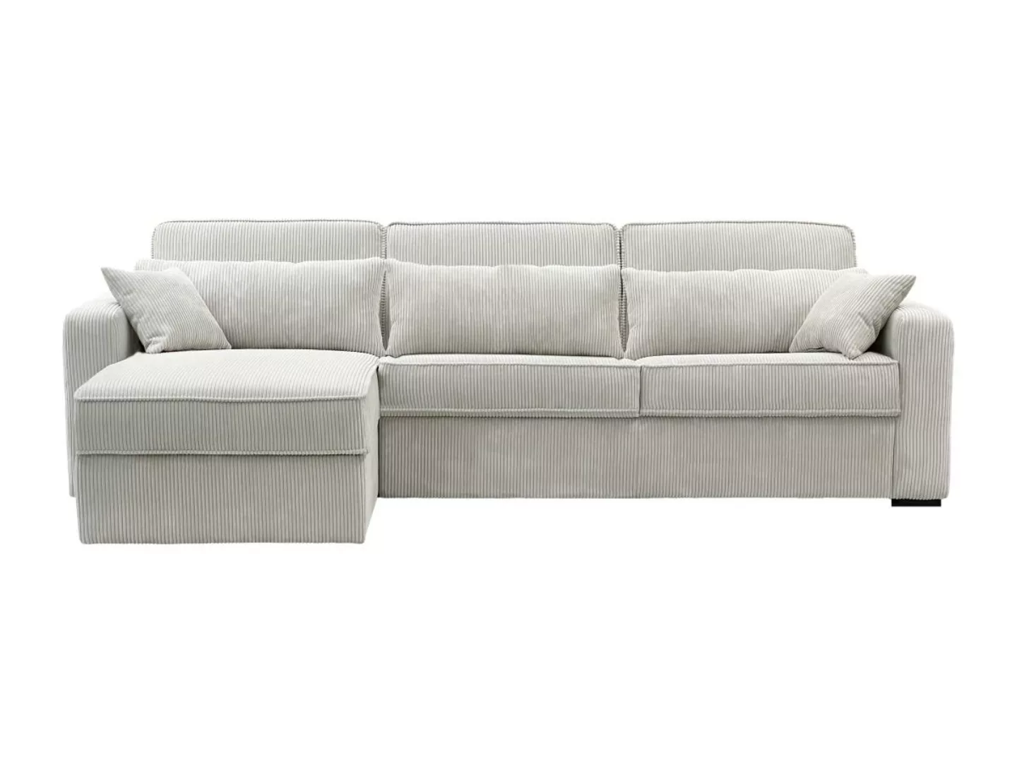 Eckschlafsofa mit Matratze - Ecke wechselbar - Cord - Beige - Matratze 14 c günstig online kaufen